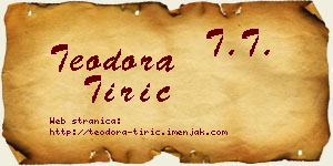 Teodora Tirić vizit kartica